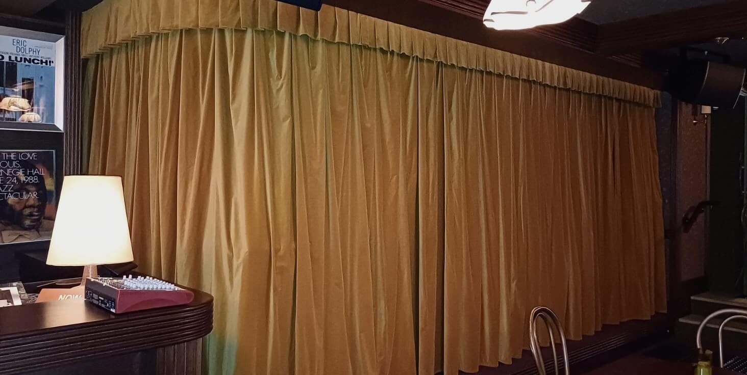 CaterPillarClub_custom drape_mustard velvet